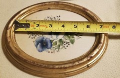 Two Vintage 1974 Handpainted Floral Portraits on Fabric Framed Ready to Hang