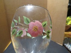 Vintage 10 Oz Glassware Wine Goblet Desert Rose: England and Portugal Backstamp