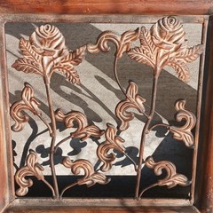 Vintage Art Nouveau Style Heavy Bronze Metal Wall Hanging Art Ornate Roses