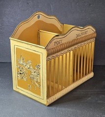 Vintage Tole Painted Metal Letter Holder English Toleware Golfar and Hughes