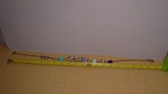 exquisite faux blue sapphire and pearl statement necklace costume in gold tone