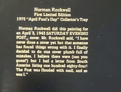 Two Trays: 1975 & 1976 Norman Rockwell Saturday Eve Post April Fools Day covers