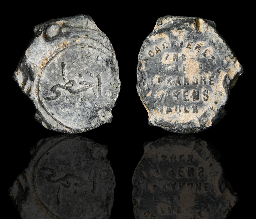 Premium 19th Century Bilingual French-Ottoman Lead Goods Seal: Alexandre Sen