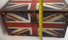 Union Jack UK Flag Treasure Box Chest United Kingdom Trunk Collectible
