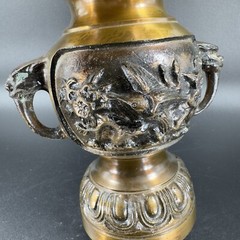 Antique Buddhist Altar Fitting Flower Stand Vase Metal Brass Heavy Made Korea