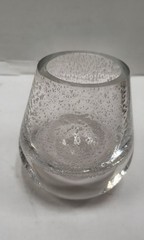 Hand Blown art glass Bulicante / controlled bubble oil candle / bud vase / Paper