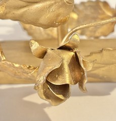 Hollywood Regency Tole Gilt Florentine Gold Roses Thingmajig Coso Made in Italy
