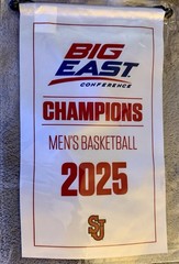 ST JOHNS BIG EAST CHAMPIONS REPLICA BANNER SGA 2025 RED STORM BASKETBALL NY