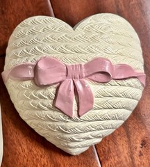 VTG Burwood Home Interiors Faux Wicker w/ Pink Bows Plastic Wall Decor~10 Pieces