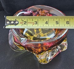 Gorgeous Bohemian Joseph Hospodka for Chribska Glassworks Art Glass Heavy Dish