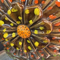 VTG Brown Sunflower Wall Ceramic Decoration 10”x7”x1 1/2” MCM – EUC