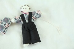 Handmade Cloth Doll Heart Decoration Craft Cottage Decor Country Friendship