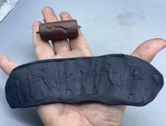 Jasper Stone Ancient Cylinder Seal Stamp Bead Babylon Intaglio Roll Beads