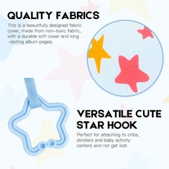 Álbum de fotos para bebés, de tela suave, ideal para baby showers, color azul