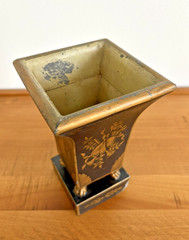Vintage French Neoclassic Directories Style Toleware / Vase / Flared Cachepot