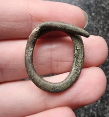 Rare Celtic Hair Ring Bronze Twisted Coiled Antique Metal Detecting Find