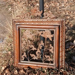 Vintage Art Nouveau Style Heavy Bronze Metal Wall Hanging Art Ornate Roses