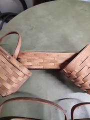 LOT OF 5 ASSORTED LONGABERGER BASKETS VARIOUS SHAPES SIZES 1980s CHEAP L$$K