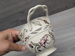 Lenox Gilded Garden Basket Off White Floral Gold Trim Porcelain Bowl Medium.