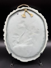 Antique SHAFER VATER Jasperware Wall Plaque Swinging Maiden Cherubs High Relief