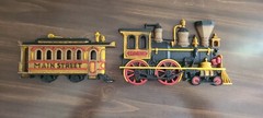 Vtg 1975 Homco Home Interiors Train Engine Box Car Main Street Wall Plaque #7383