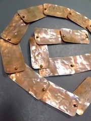 Brutalist Copper Belt Necklace Industrialist Modernist Steampunk Armor Metalwork