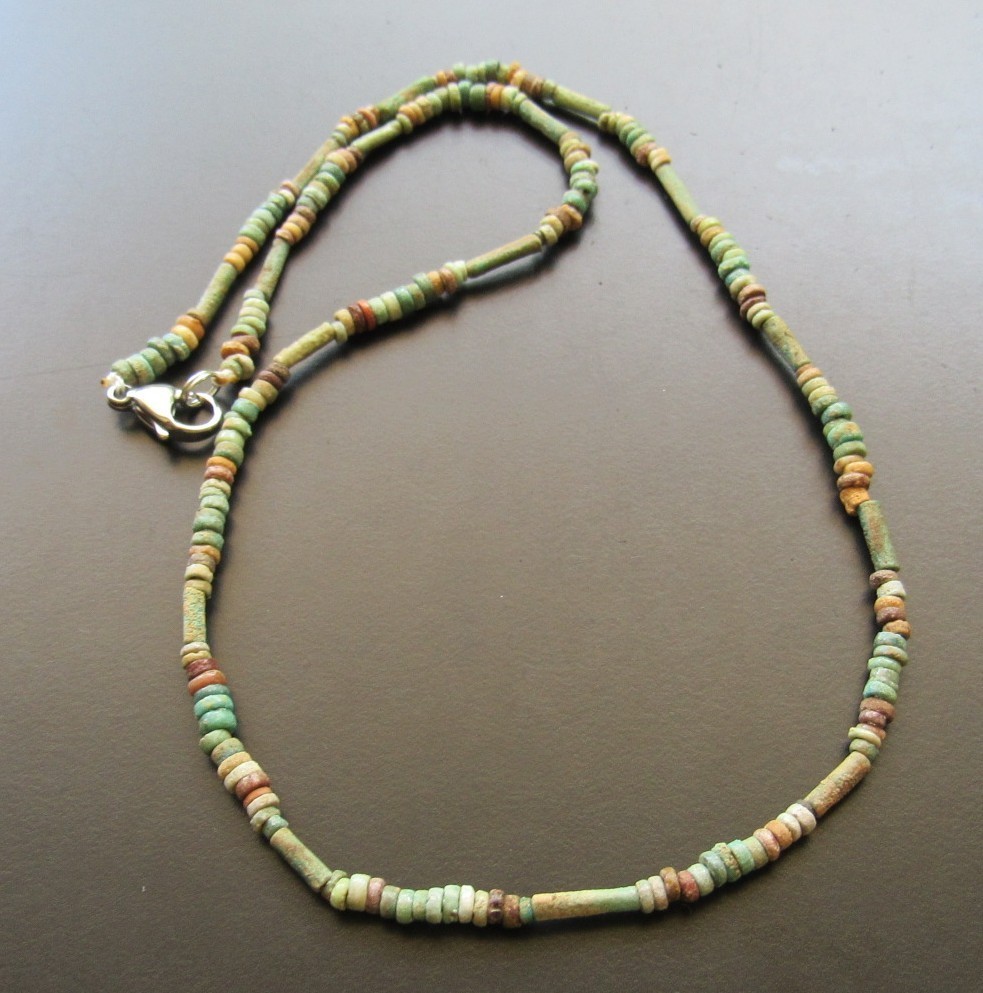 NILE Ancient Egyptian Amulet Mummy Bead Necklace ca 600 BC