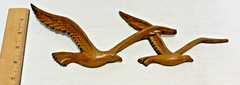 4 VTG HOMCO Home Interiors Seagulls 1981 Faux Wood Wall Art Plaques Flying Bird