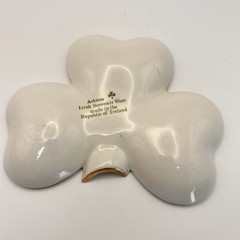Arklow Shamrock Three Leaf Trinket Dish Tray Gold Trim Made in Ireland