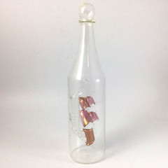 VTG Mayflower Glass With Small Ship Inside A Bottle Britain 8″