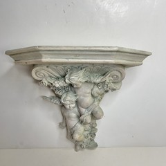 Cherub Fancy Wall Shelf Baroque Style Wall Decor Sconce Style Roses