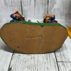 Brazil Folk Art Terra Cotta Figurines Band Soldier Red Blue Clovis Valderi