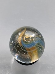 .59″ Vintage Cat Eye Hybrid Sparkler Marble- Akro Master Marble King Vitro – J63