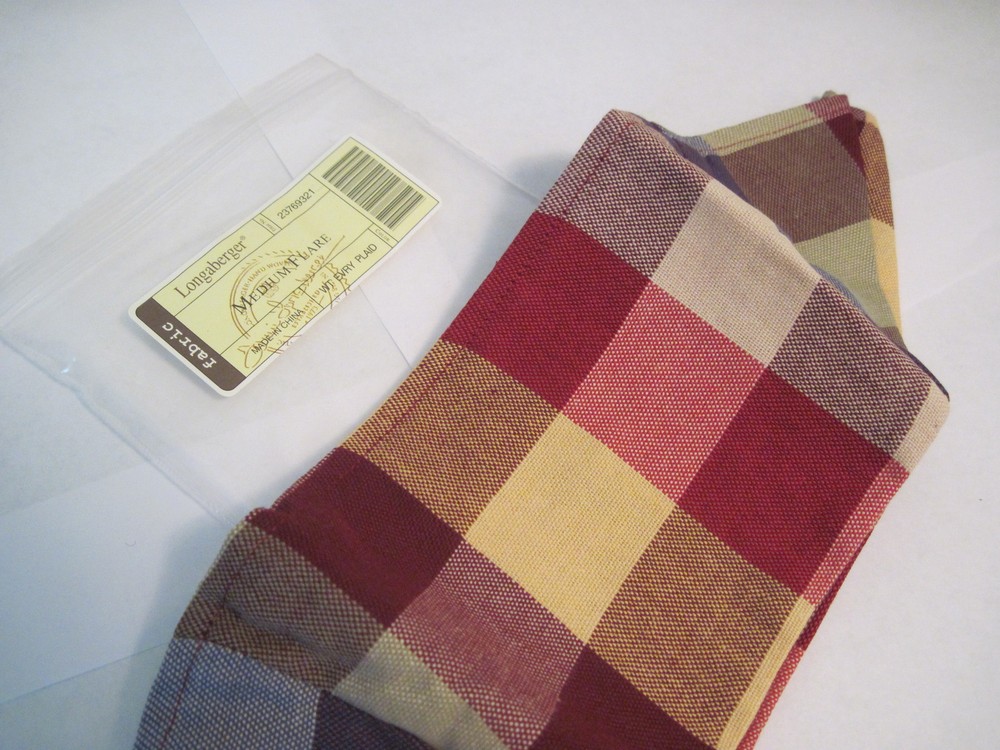 Longaberger~ Woven Traditions Everyday Plaid Liner for Medium Flare Basket NIP