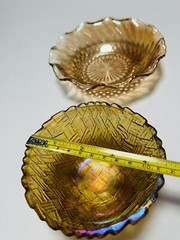 Vintage Carnival Glass Candy Dish Bowls Unbranded 6.5″
