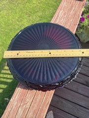 Vintage Avon 1876 Cape Cod Ruby Red Glass Pedestal Cake Plate Stand