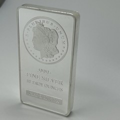 10 Oz Silver Plated Collectible Bar Non Magnetic Bullion Style Souvenir