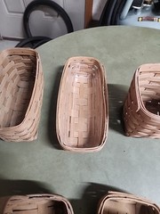 LOT OF 5 ASSORTED LONGABERGER BASKETS VARIOUS SHAPES SIZES 1980s CHEAP L$$K