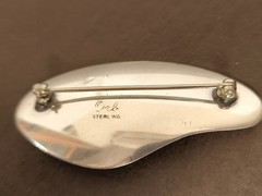 925 Silver Vintage Orb Brooch MCM Otto Robert Bade Modernist Design