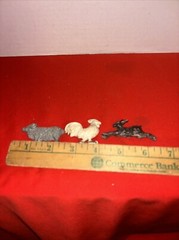 Unique SET OF 3 HAND CAST ALUMINUM METAL HEAVY MAGNETS- Estate Find