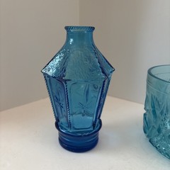Assorted Vintage Blue And Cobalt Blue Glass Lot Of 8 See Description Below ￼