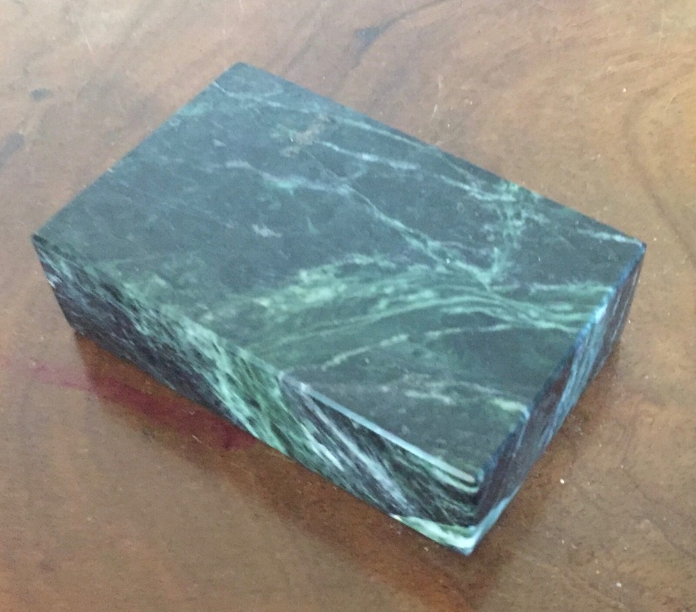 Green Marble Stone Rectangular Display Stand or Base Paperweight
