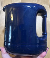 Vintage 1940s Cobalt Blue Ceramic Refrigerator Pitcher Art Deco Style