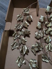 Vintage Home Interiors Pothos Vine Plagues – Metal Brass Copper Ivy – Set Of 2