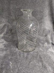 Vintage Murano Italian Hand Blown Spiral Art Glass Black & White 12.5″H X 7″W