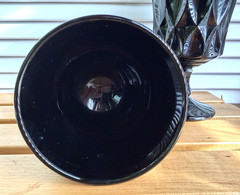 Vintage NORITAKE “Perspective” Ebony Jet Black Goblet Glasses Barware Set of 2