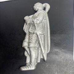 Vintage MCM Cast Aluminum Medieval Knight Wall Plaque 11.5”- #3