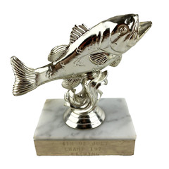 1978 Large Mouth Bass Fishing Trophy 1st Place topper figurine Plastic 4th July