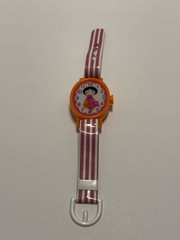 Avon Small World Fragrance Watch 1971 Girl Black Hair Orange Dress VTG With Box