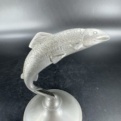 Vintage UPL Metal Pewter Jumping Fish Figurine Made In Ireland Figurine Marked